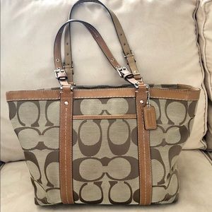 Coach Canvas and leather tote bag